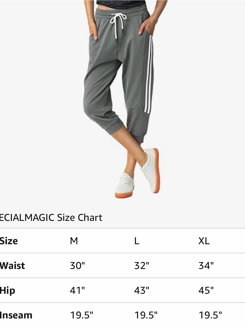 Women’s Gray Capris with Side Stripes